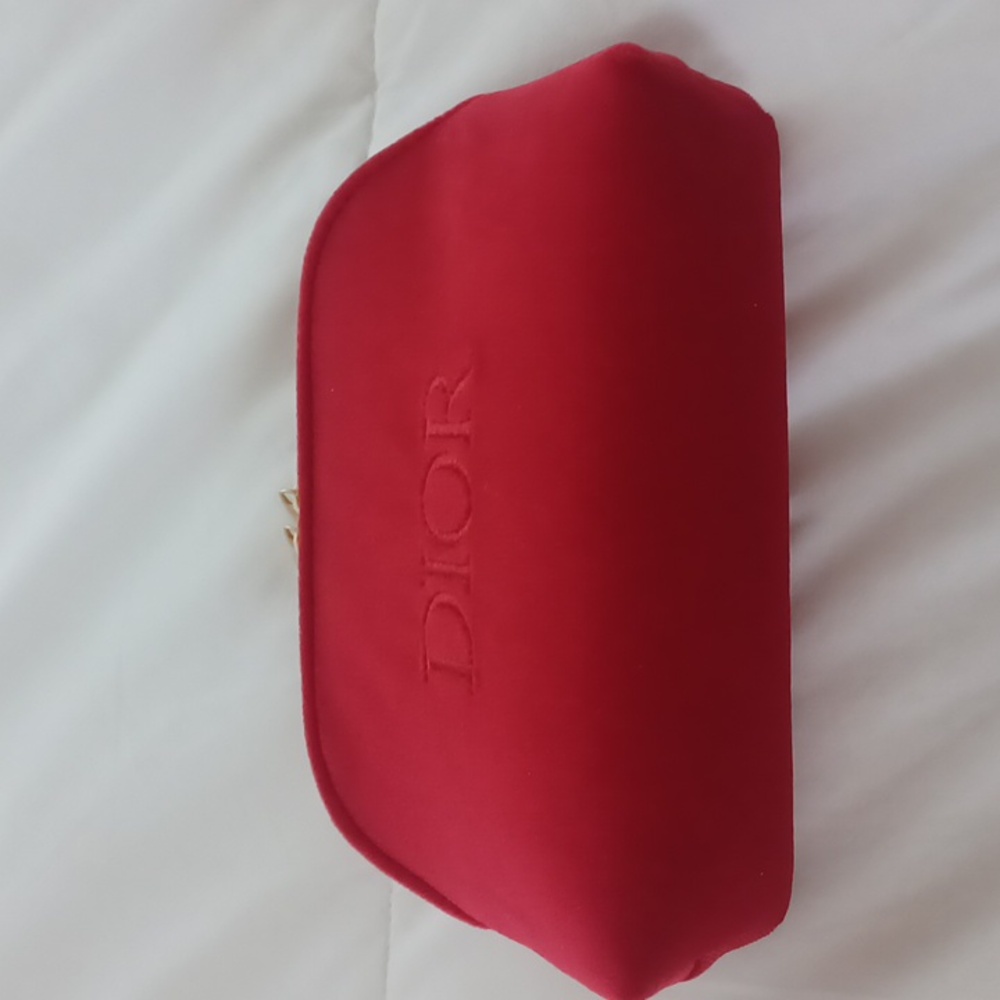 Dior Red Cosmetic Bag Chic and Vibrant